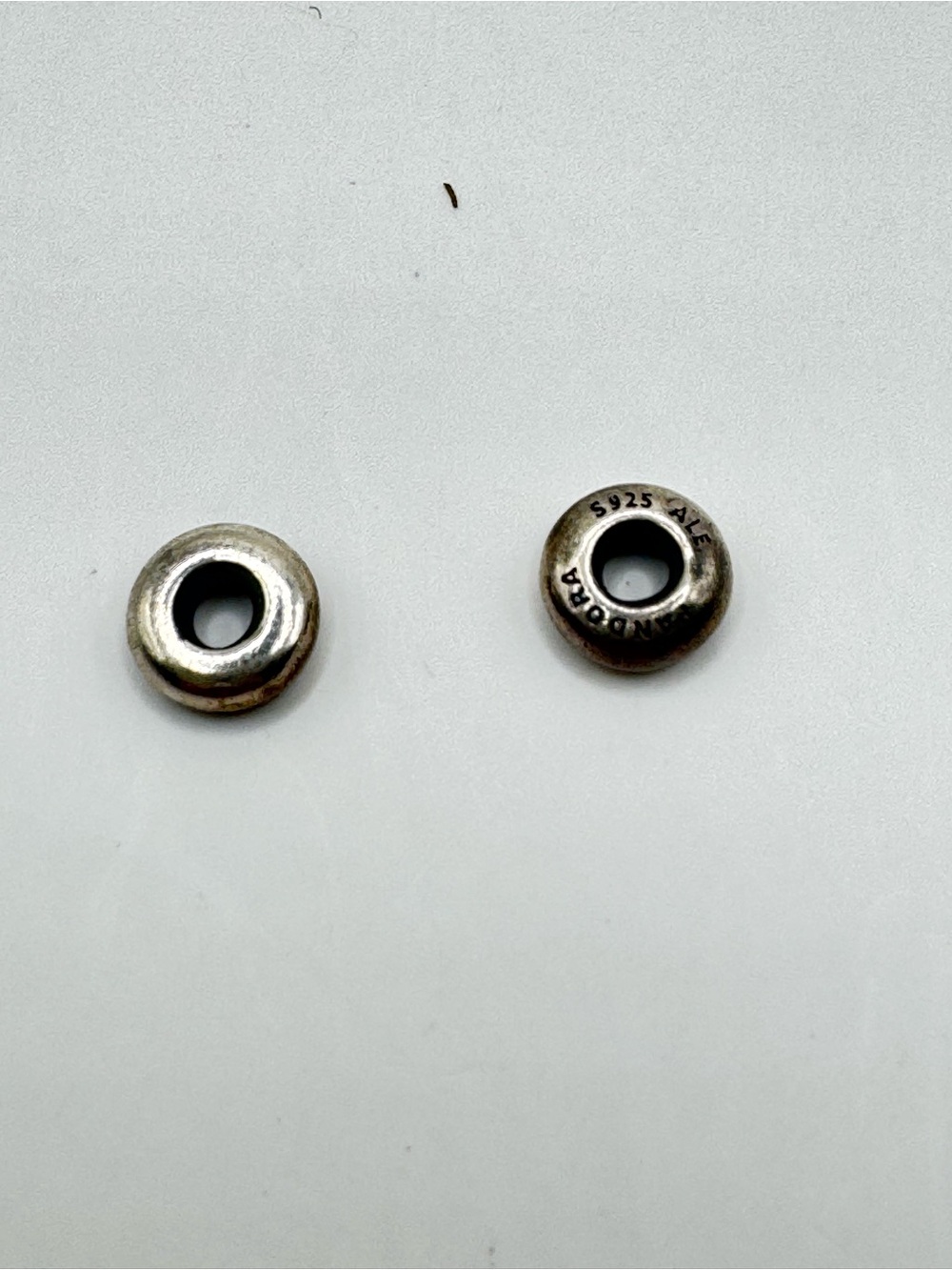 Pandora Sterling Silver Smooth Spacer Charms Set of 2 S925 ALE Retired